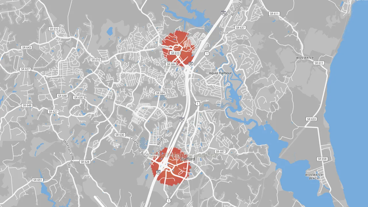 Transit Grade map of 22554, VA