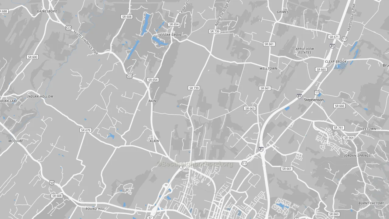 Transit Grade map of 22603, VA