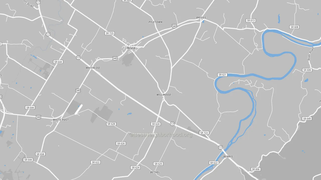 Transit Grade map of 22620, VA