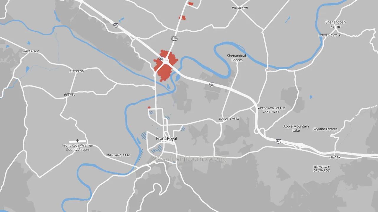 Transit Grade map of 22630, VA