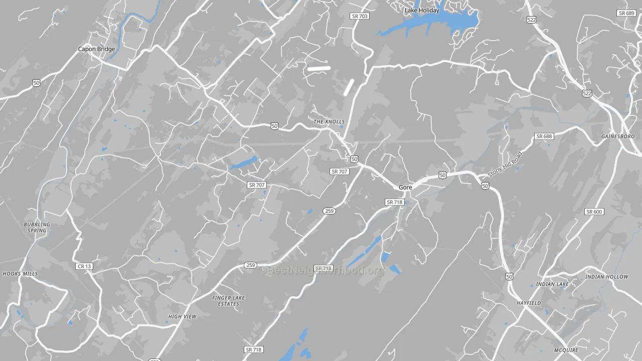 Transit Grade map of 22637, VA