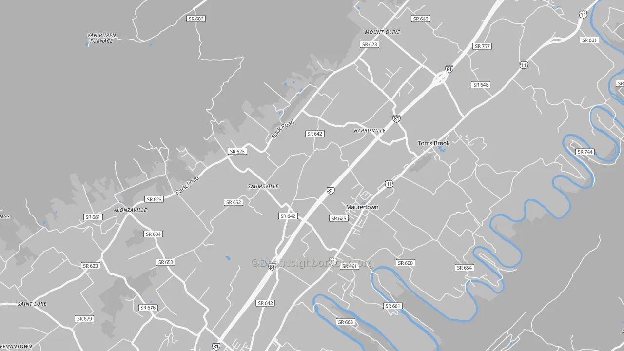 Transit Grade map of 22644, VA