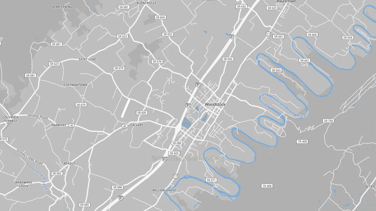 Transit Grade map of 22664, VA