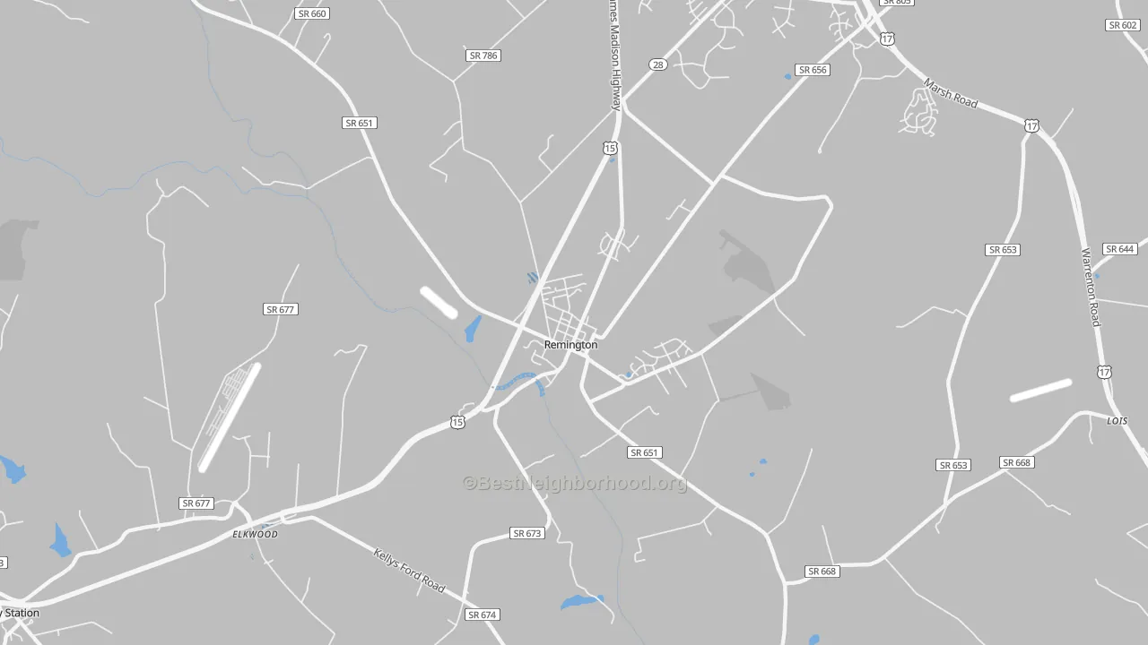 Transit Grade map of 22734, VA