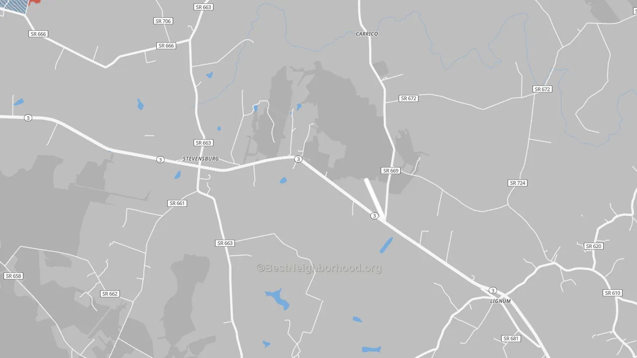 Transit Grade map of 22741, VA