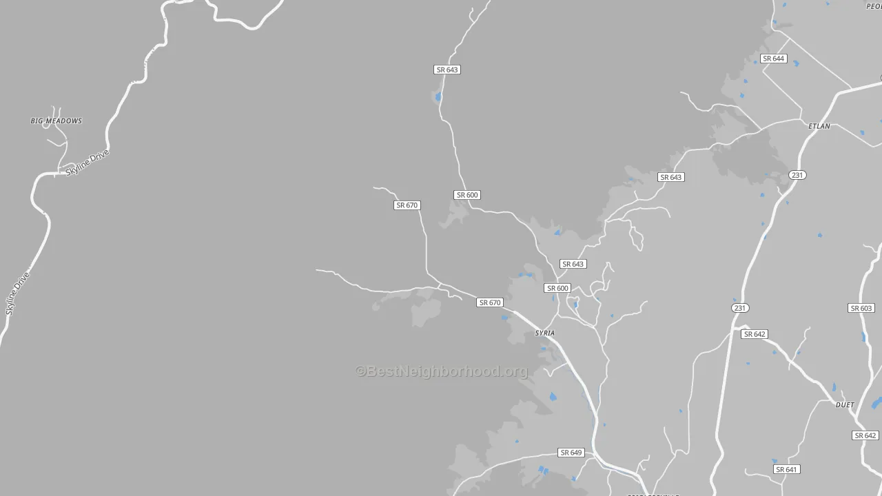 Transit Grade map of 22743, VA