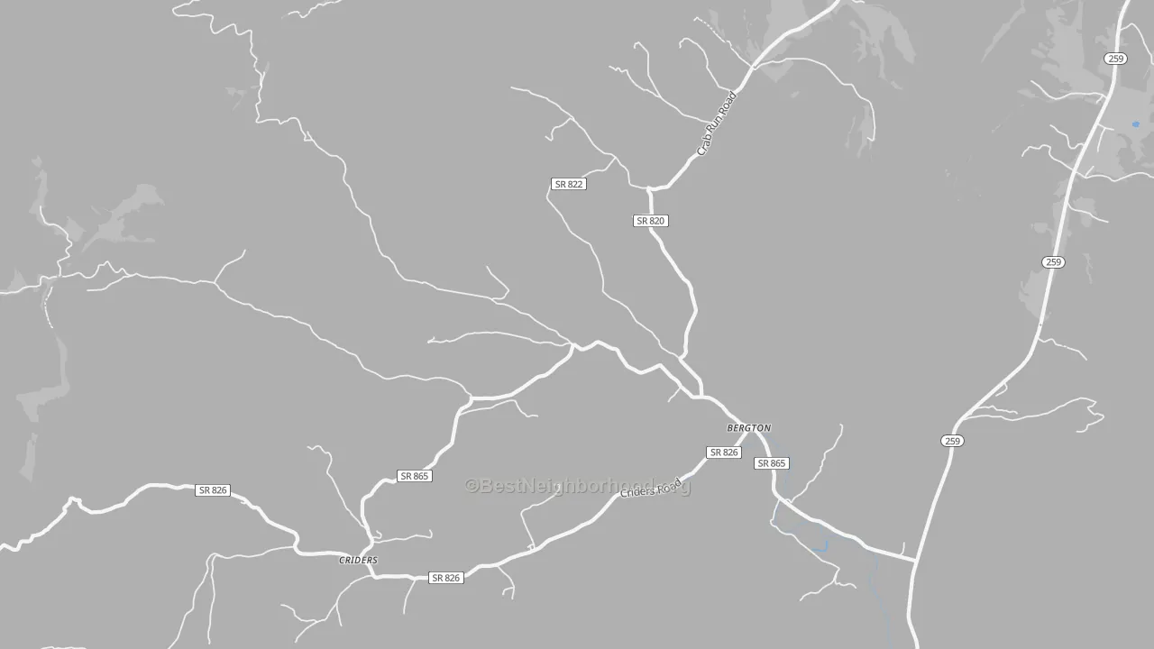 Transit Grade map of 22811, VA