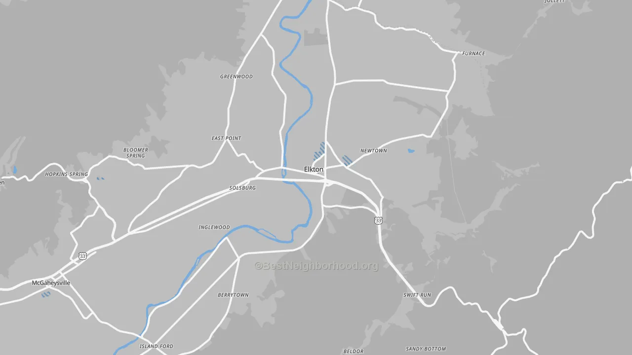 Transit Grade map of 22827, VA
