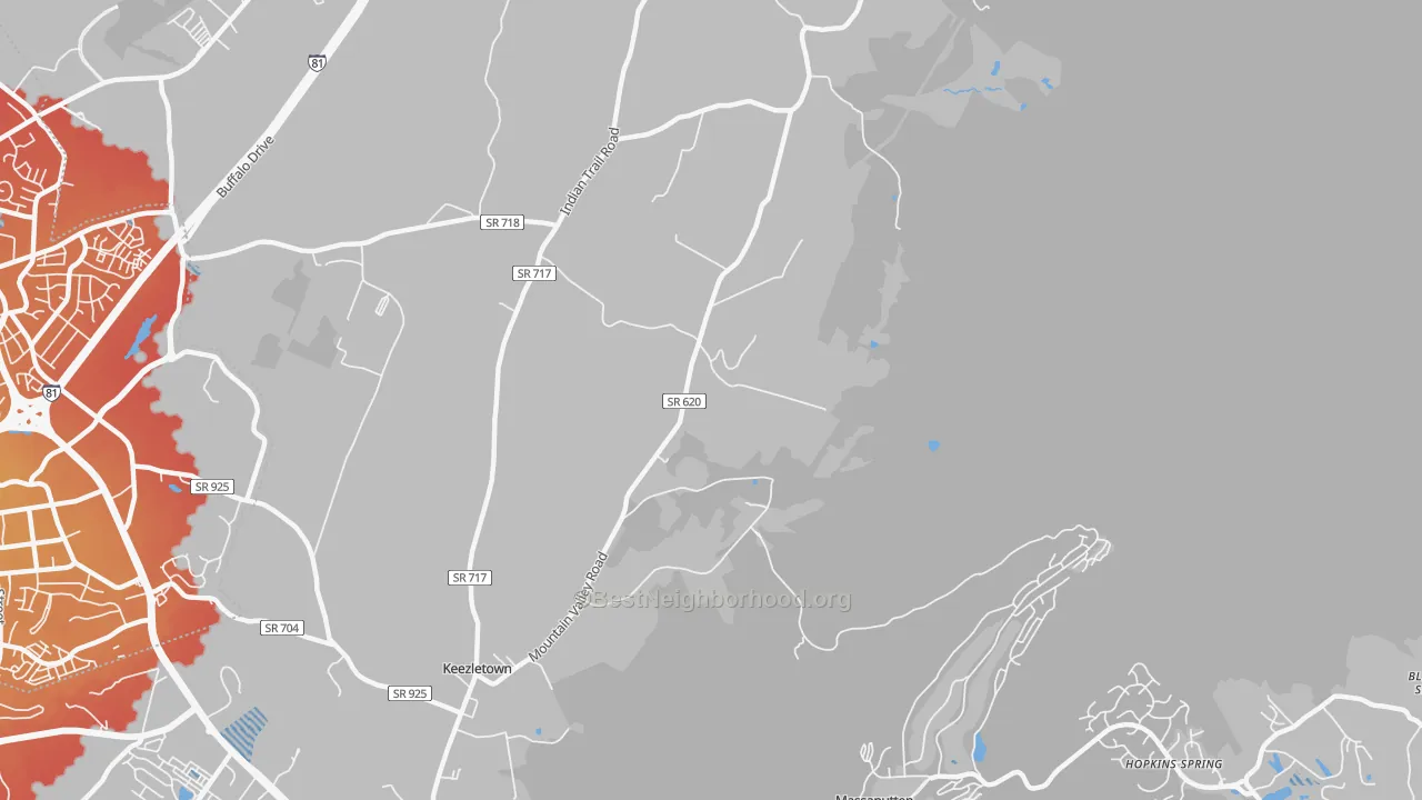 Transit Grade map of 22832, VA