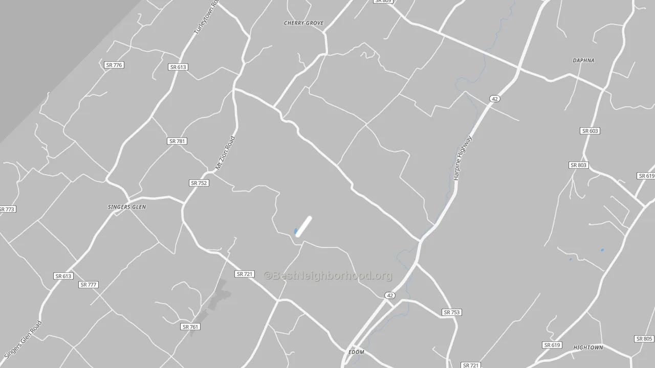 Transit Grade map of 22834, VA