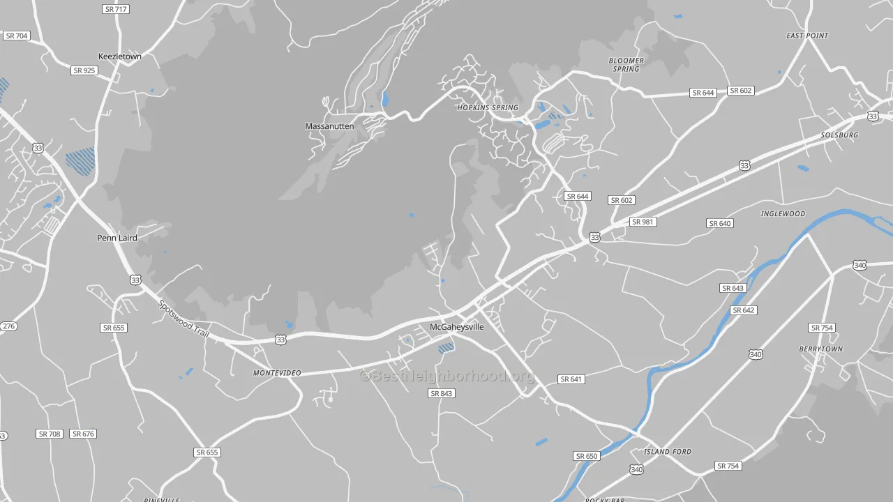 Transit Grade map of 22840, VA