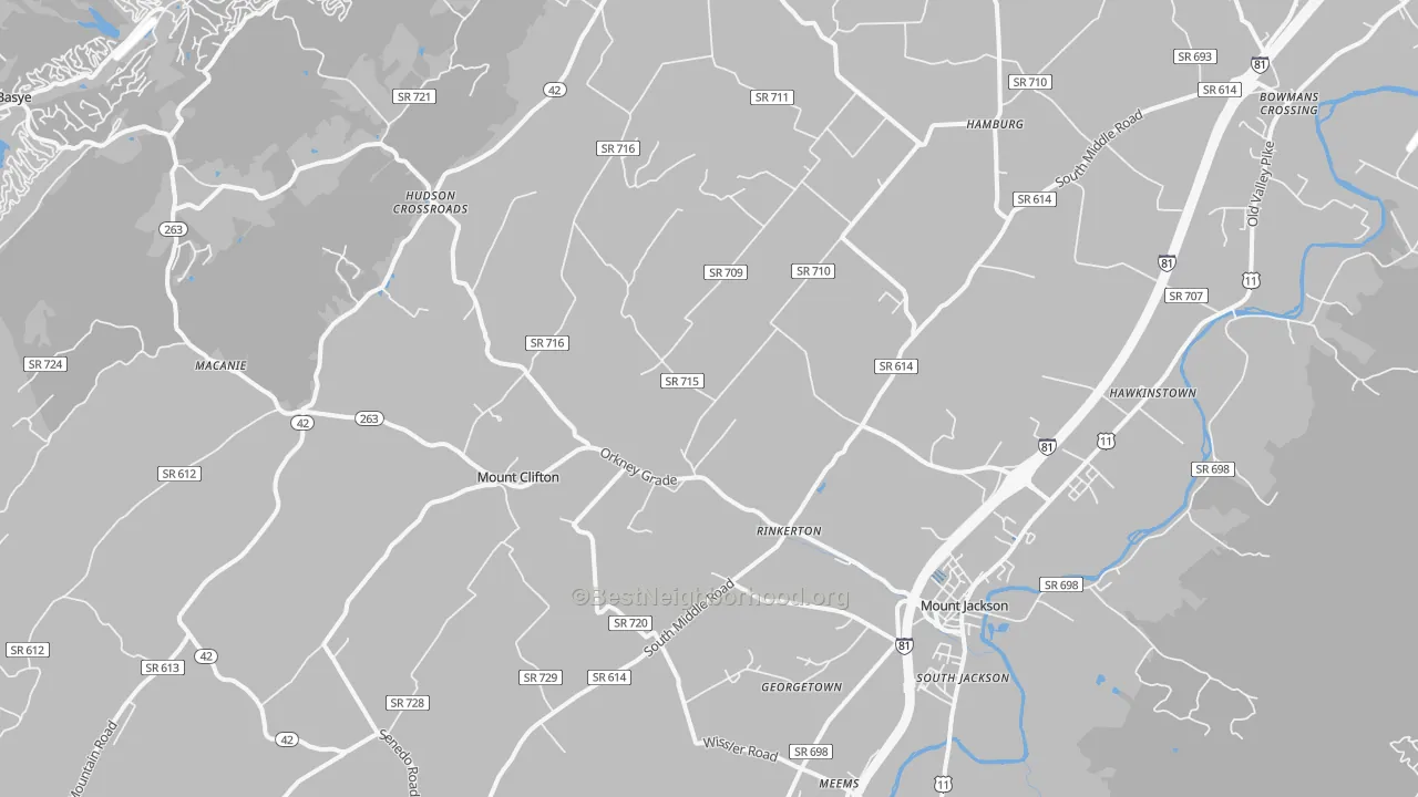 Transit Grade map of 22842, VA