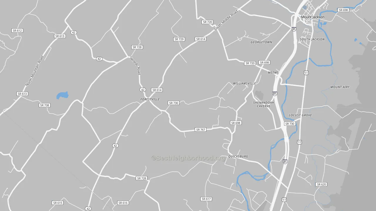 Transit Grade map of 22847, VA