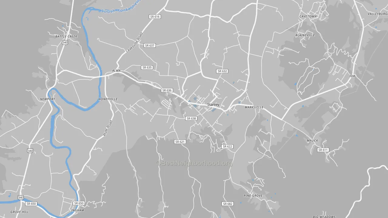 Transit Grade map of 22851, VA