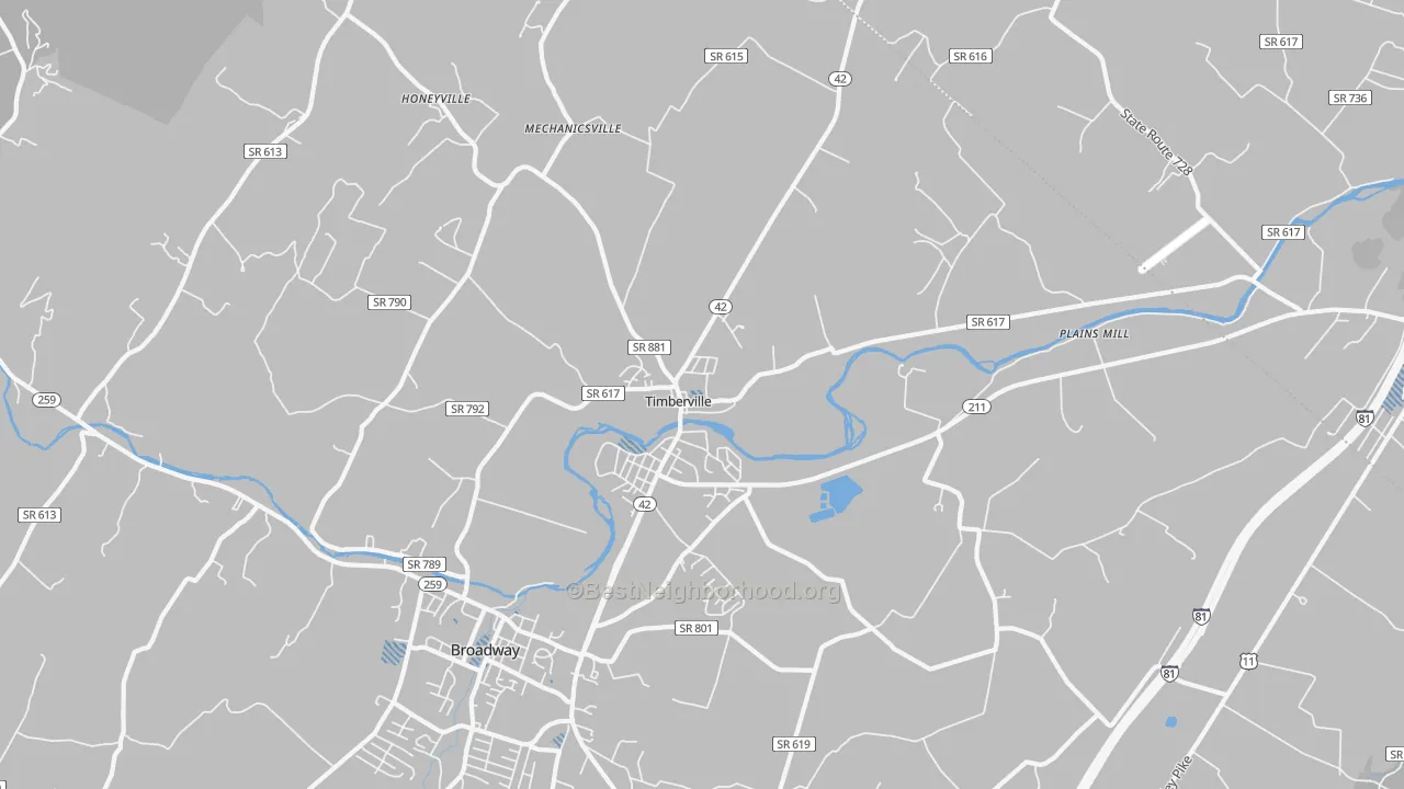 Transit Grade map of 22853, VA