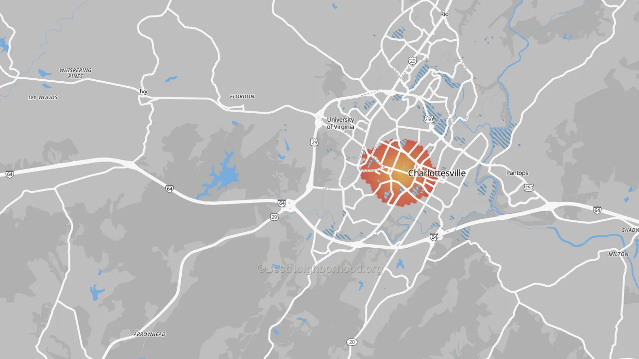 Transit Grade map of 22903, VA