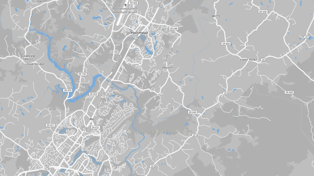 Transit Grade map of 22911, VA