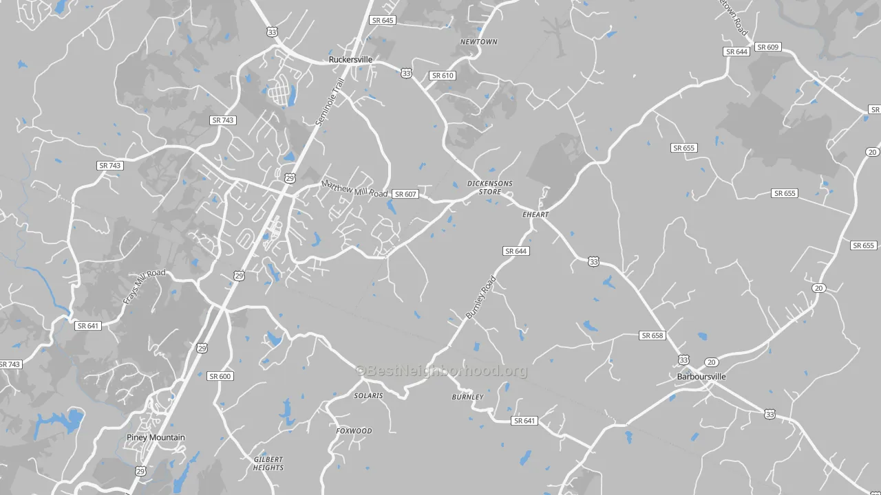 Transit Grade map of 22923, VA