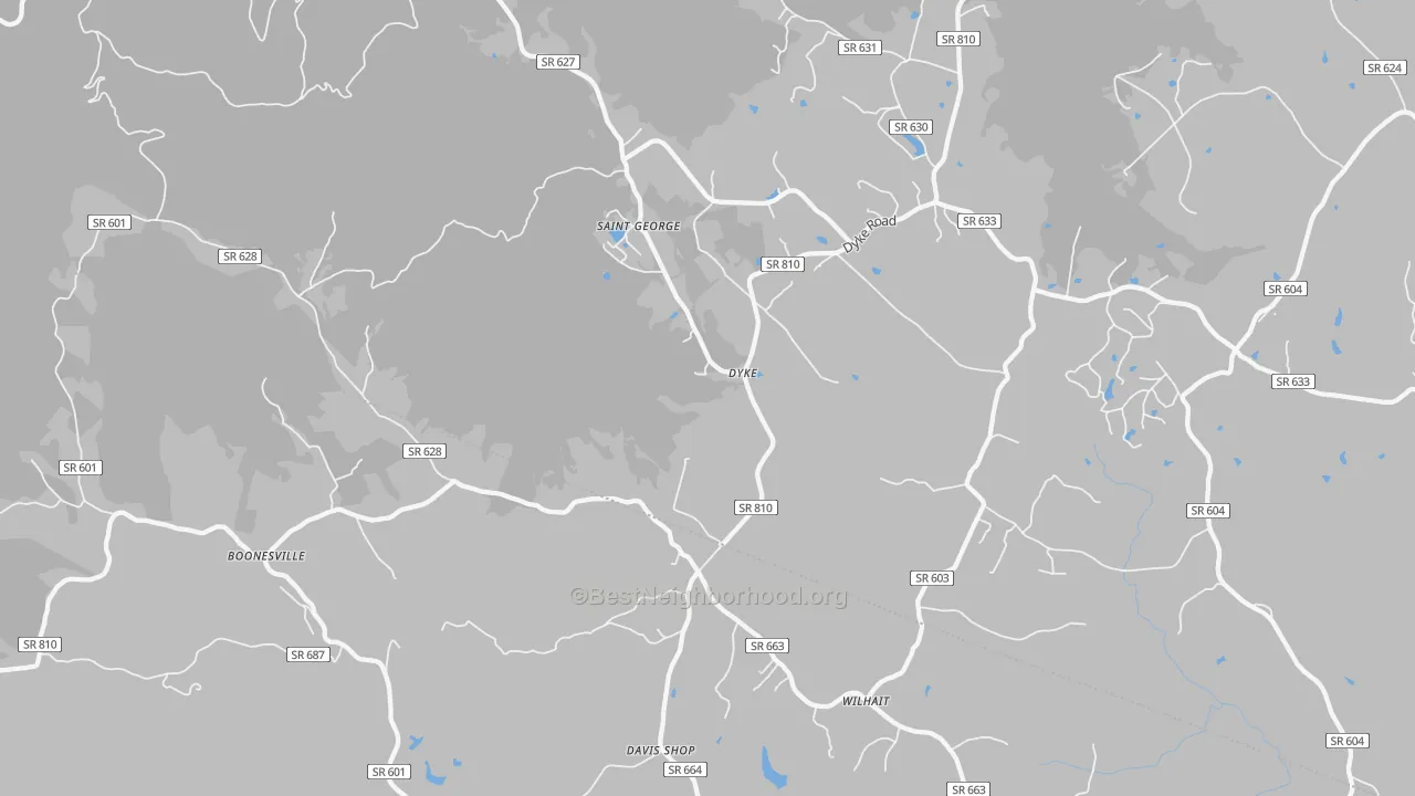 Transit Grade map of 22935, VA