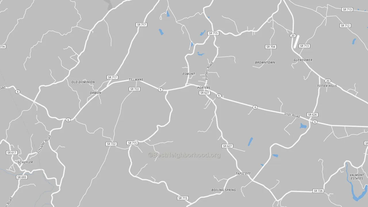 Transit Grade map of 22937, VA