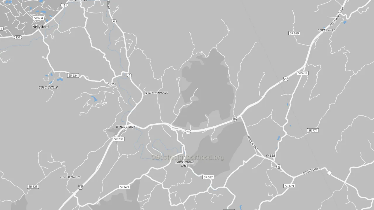 Transit Grade map of 22938, VA