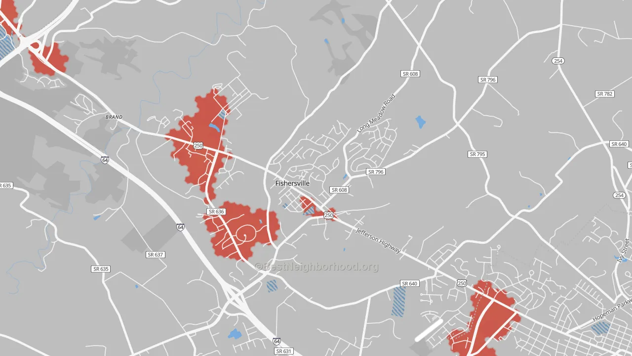 Transit Grade map of 22939, VA
