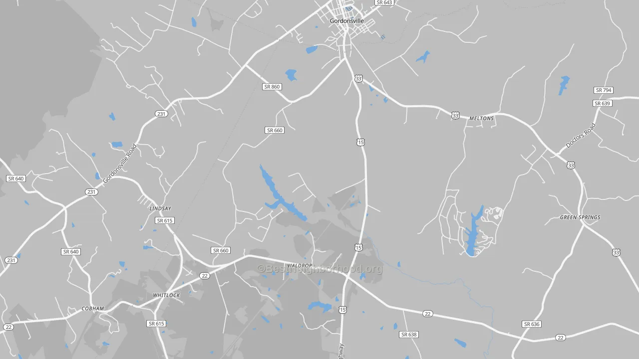Transit Grade map of 22942, VA