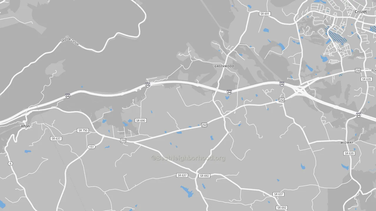 Transit Grade map of 22943, VA