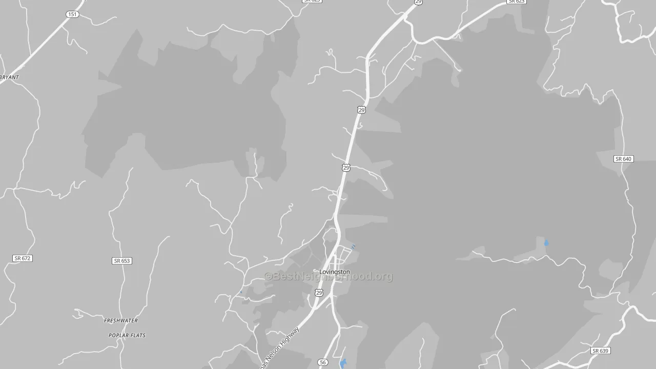 Transit Grade map of 22949, VA