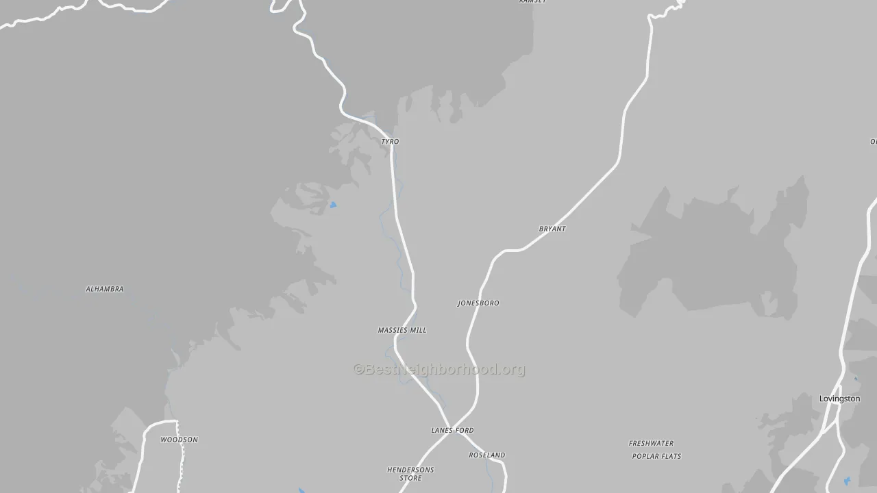 Transit Grade map of 22967, VA
