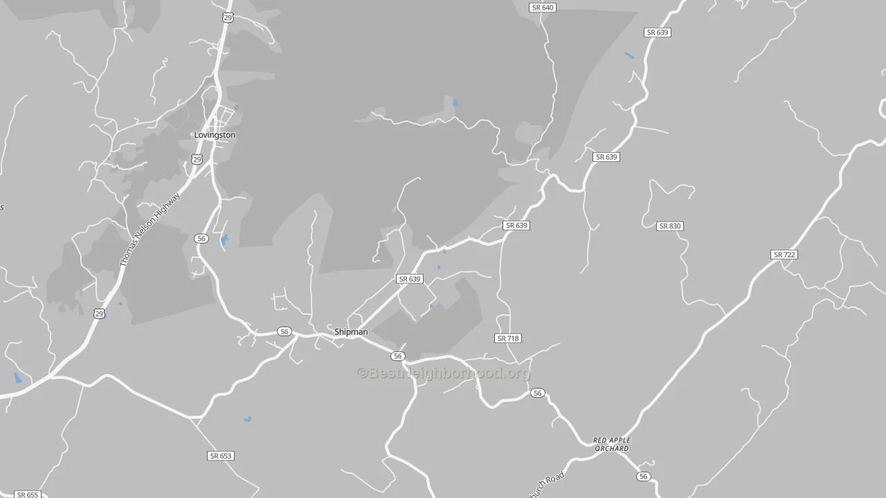 Transit Grade map of 22971, VA