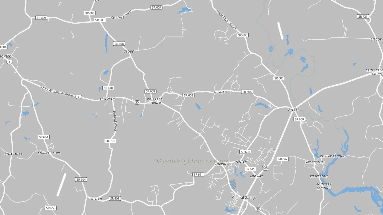 Transit Grade map of 23009, VA