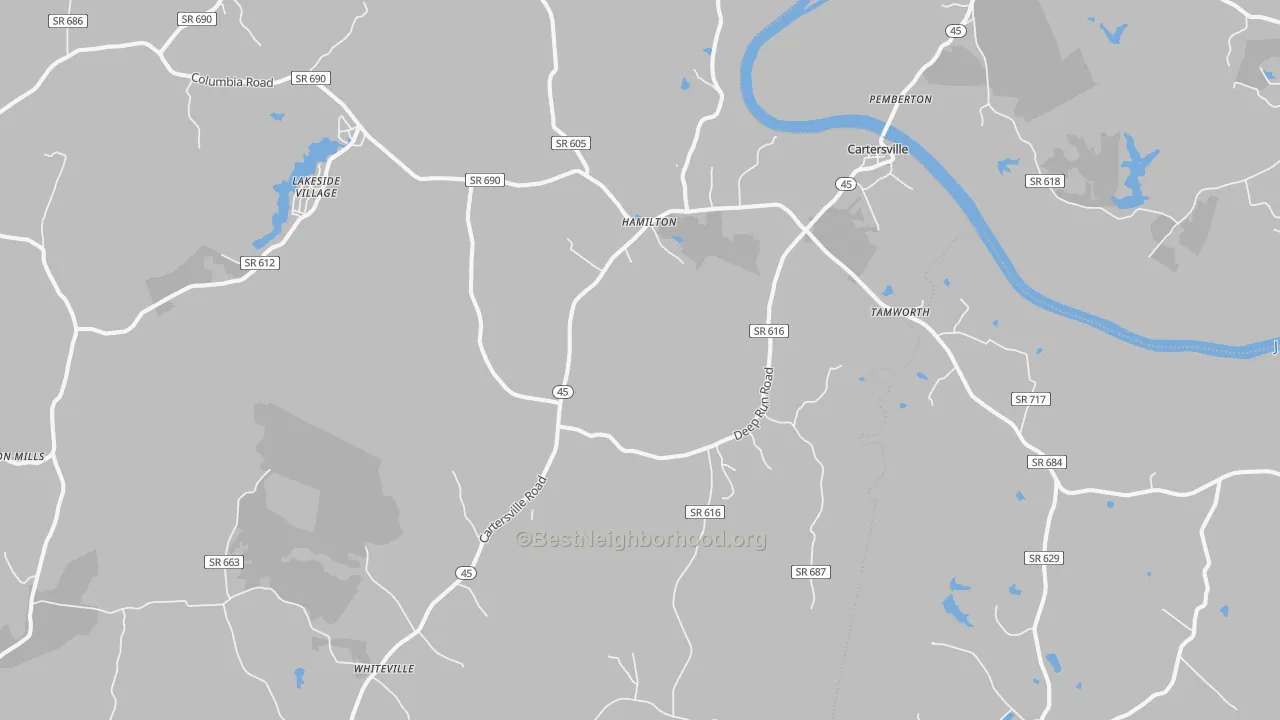 Transit Grade map of 23027, VA