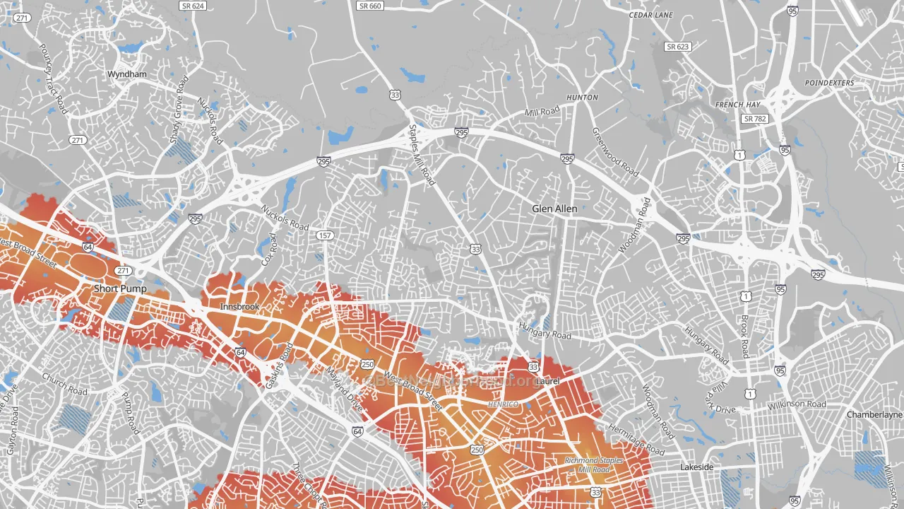 Transit Grade map of 23060, VA