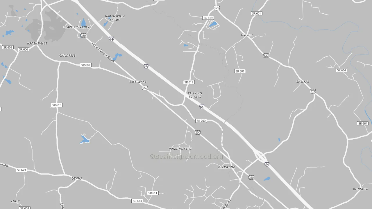 Transit Grade map of 23065, VA