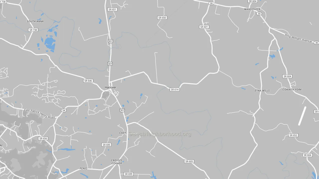 Transit Grade map of 23069, VA
