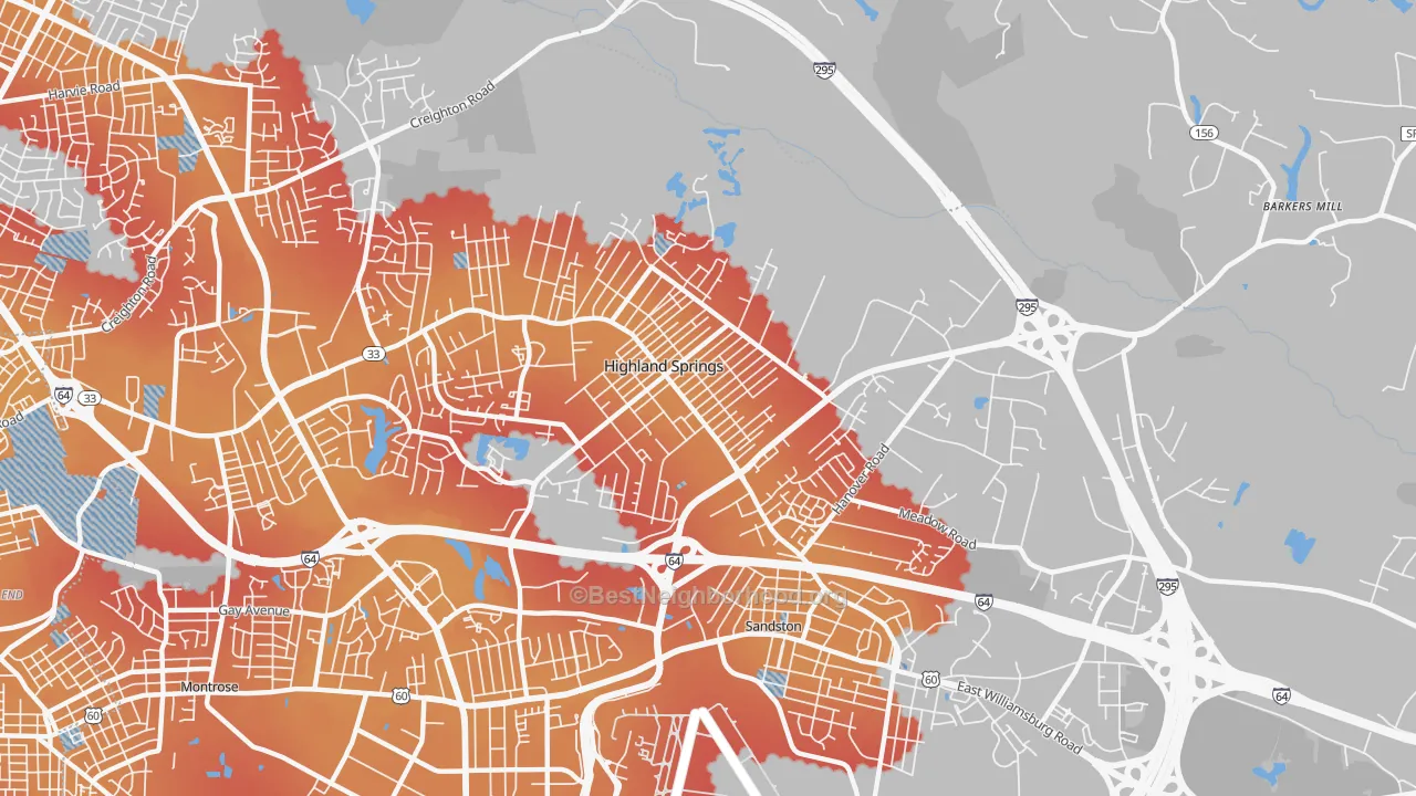 Transit Grade map of 23075, VA