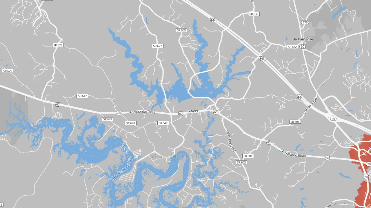 Transit Grade map of 23089, VA