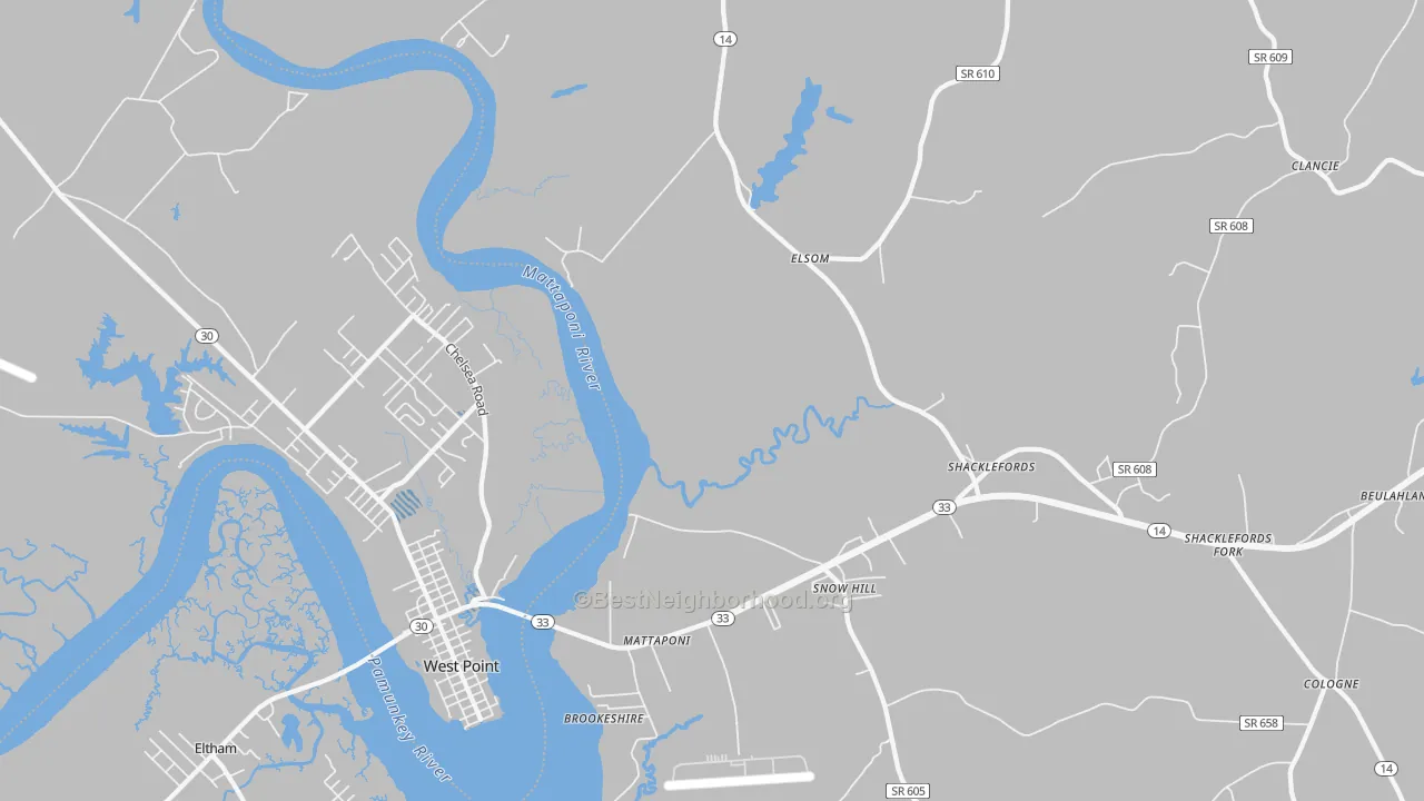 Transit Grade map of 23110, VA