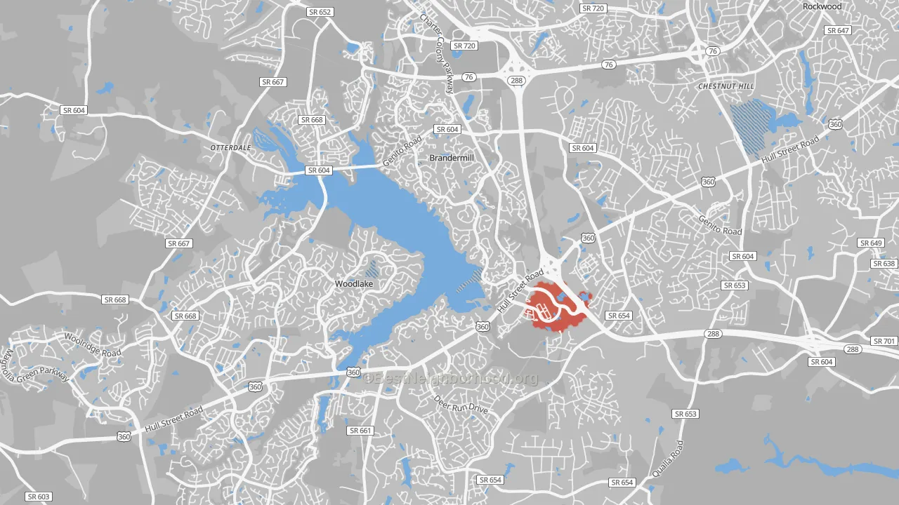 Transit Grade map of 23112, VA