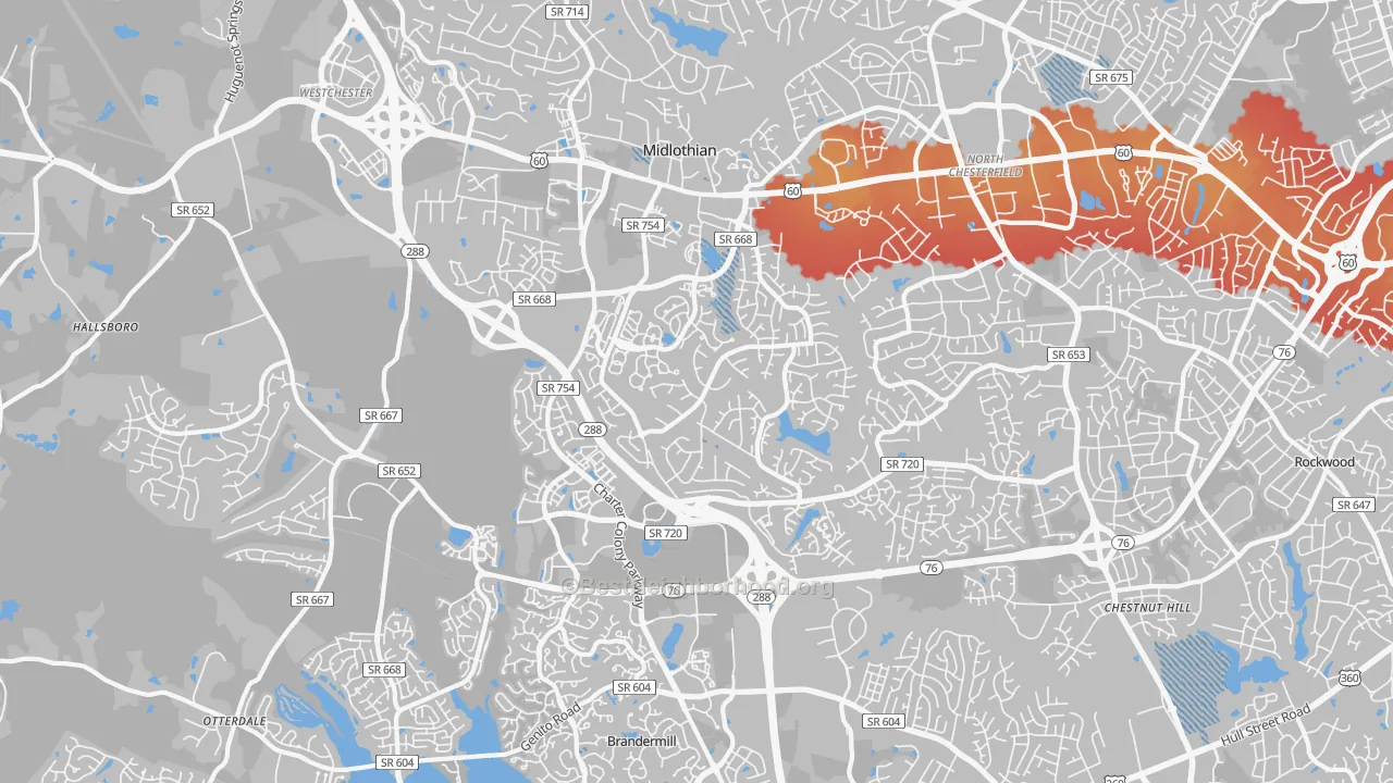 Transit Grade map of 23114, VA