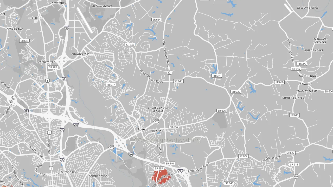 Transit Grade map of 23116, VA