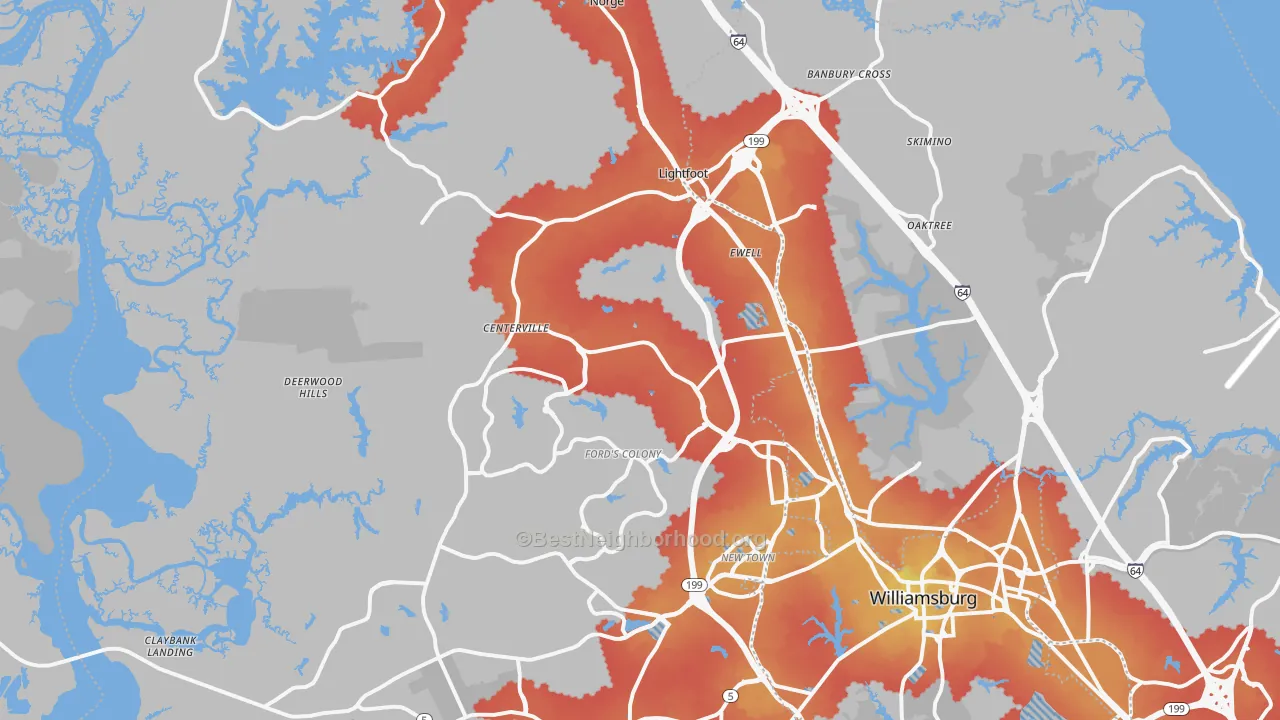 Transit Grade map of 23188, VA