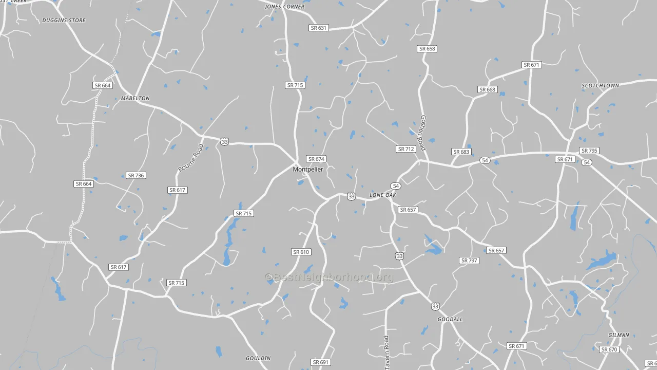 Transit Grade map of 23192, VA