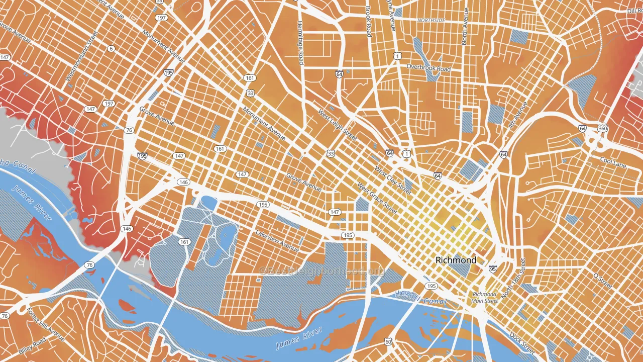Transit Grade map of 23220, VA