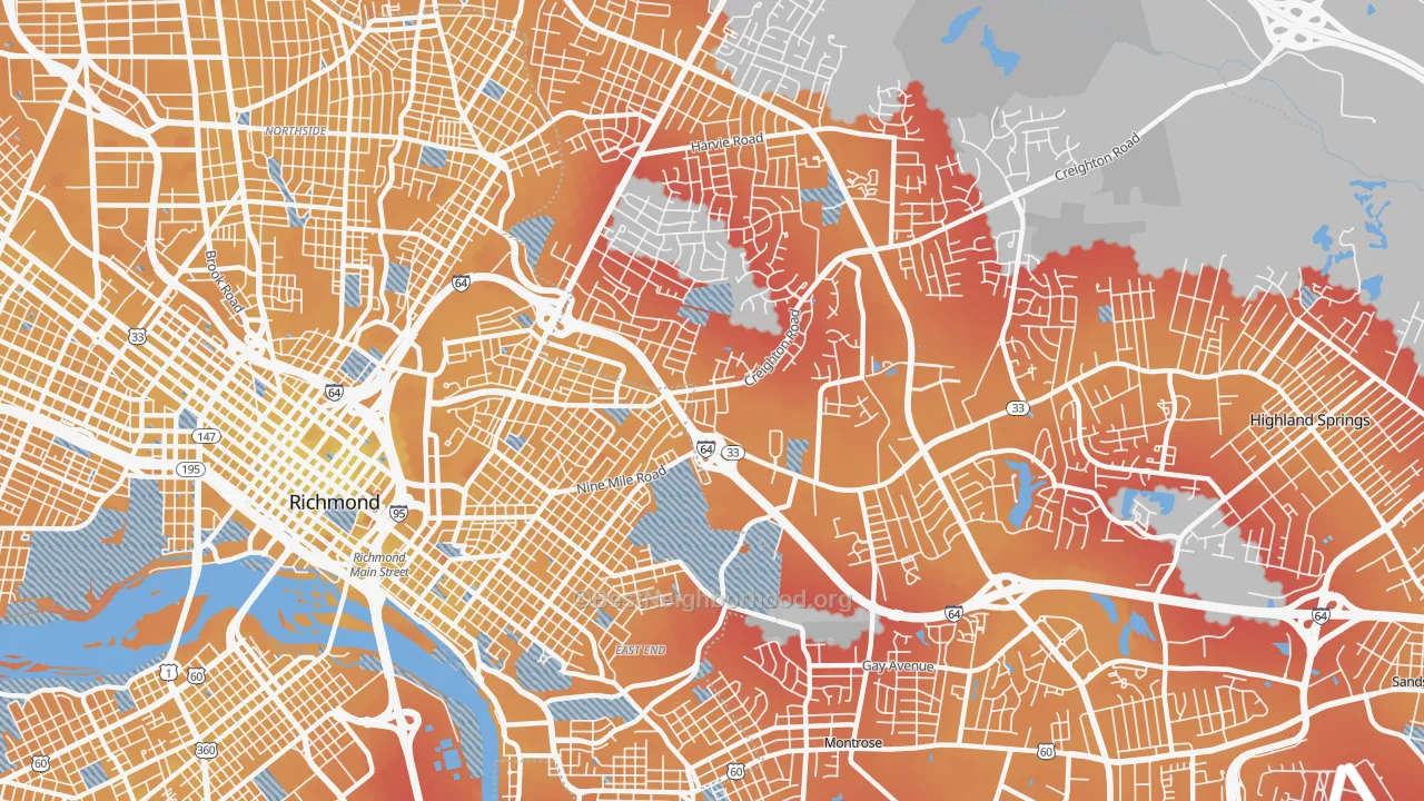 Transit Grade map of 23223, VA