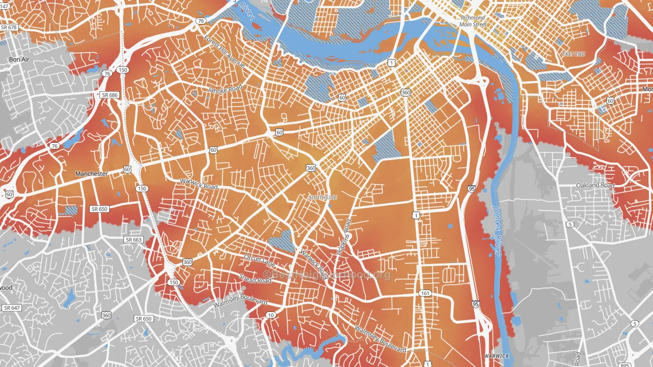 Transit Grade map of 23224, VA