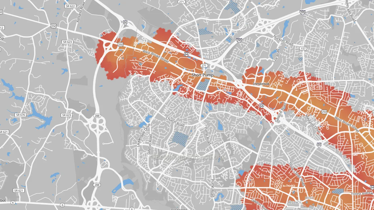 Transit Grade map of 23233, VA