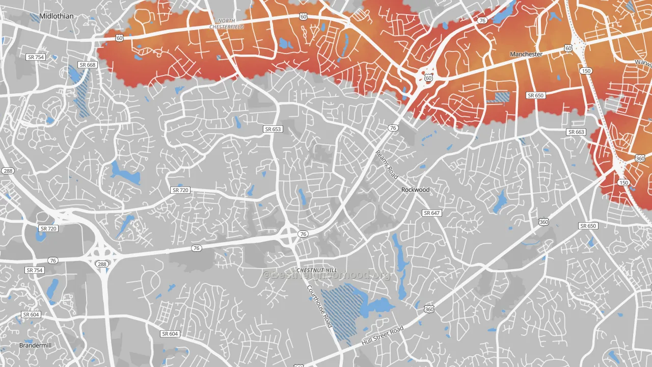 Transit Grade map of 23236, VA