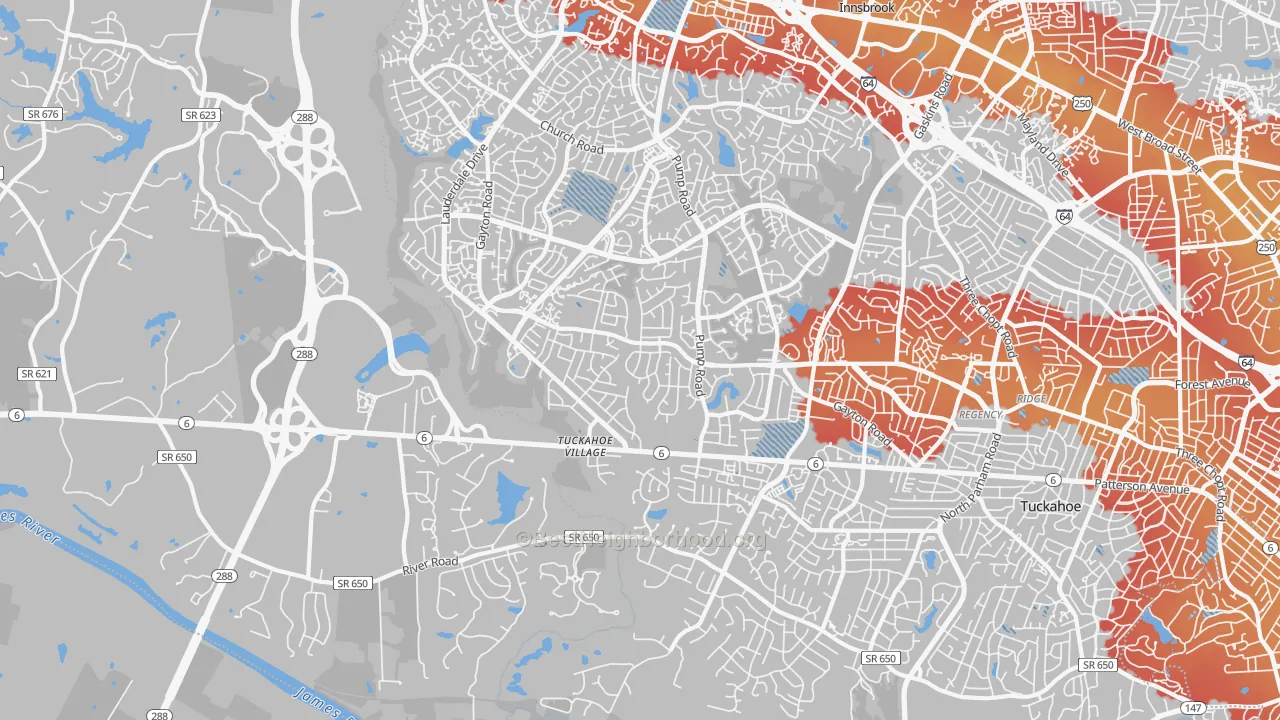Transit Grade map of 23238, VA